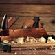 A Hammer Falls on the Table with Sawdust - VideoHive Item for Sale