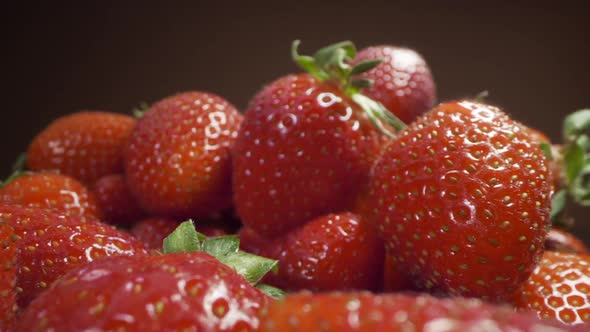 Dolly Zoom To the Fresh Ripe Strawberries, Cooking Strawberry, Food Macro Shooting, Full Prores HQ