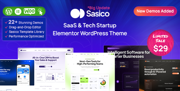Sasico - SaaS & Tech Startup WordPress Theme
