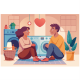 Romantic Couple Doing Laundry at Home - GraphicRiver Item for Sale