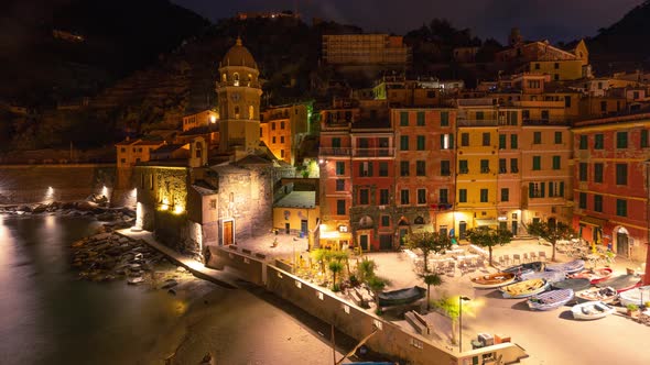 Time Lapse of the seaside village of Vernazza in Italy