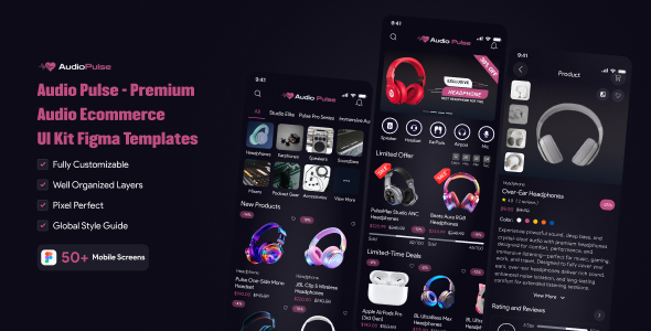 Audiopulse - Premium Audio Ecommerce Figma UI Kit App Templates