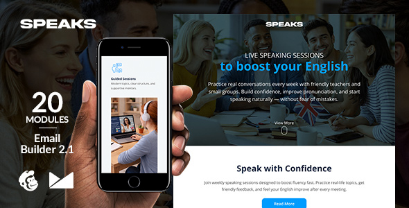 Speaks Responsive Email Template + Online Emailbuilder 2.1