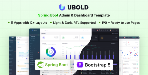 UBold - Spring Boot Admin & Dashboard Template