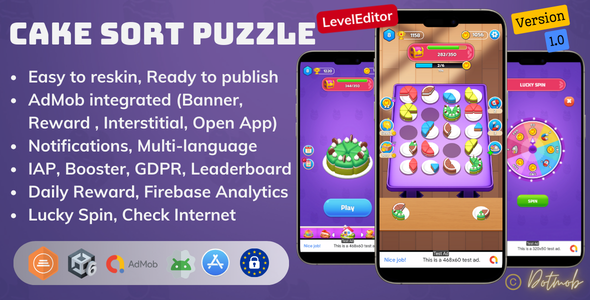 Cake Sort 3D Puzzle – Unity Complete Game