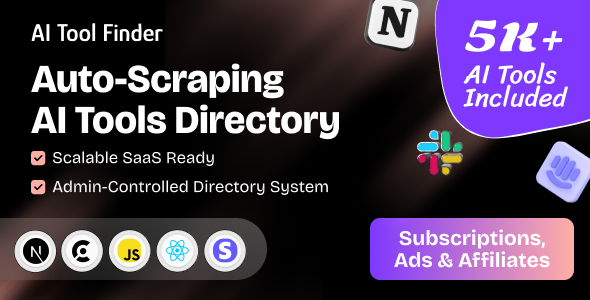 AI Tools Finder – Auto-Scraping AI Directory with 5,000+ Tools, Subscriptions, Ads & Affiliates