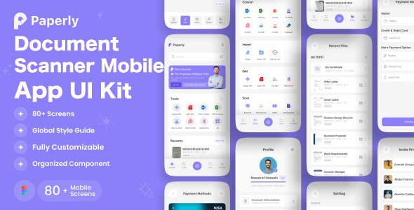 Paperly - Document Scanner Mobile UI Kit