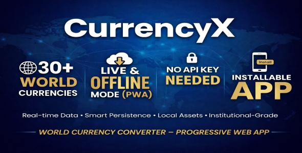 CurrencyX – Offline-Ready Currency Converter PWA with 30+ Currencies