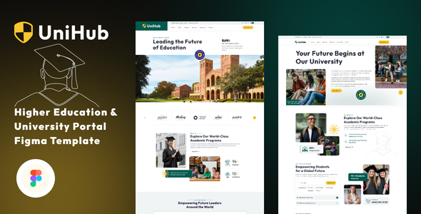 UniHub - Higher Education & University Portal Figma Template
