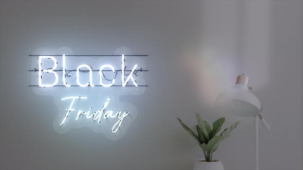 Neon Sign Text Background Word Black Friday V2