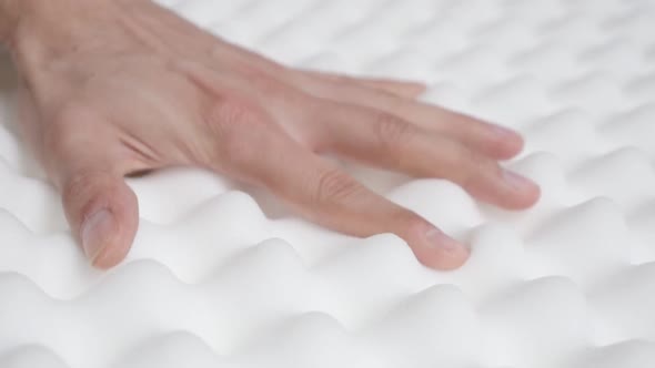 Peak and valley memory foam mattress checking slow-mo 1080p HD   video - Orthopedic exaggerated  ins