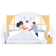 Romantic Couple Relaxing in Bed Inside a Cozy Bedroom at Home - GraphicRiver Item for Sale