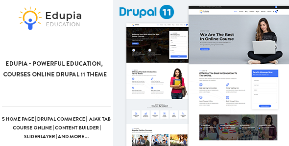 Edupia - Powerful Education, Courses Online Drupal 11.3 Theme