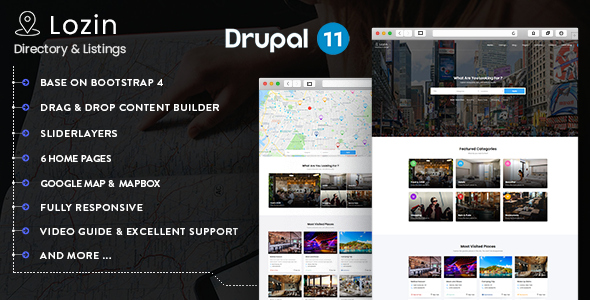 Lozin - Directory & Listing Drupal 11.3 Theme