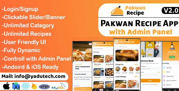 Pakwan Recipe Android & iOS App with Admin Panel - V2.0
