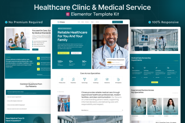 Clinara – Healthcare Clinic & Medical Center Elementor Template Kit