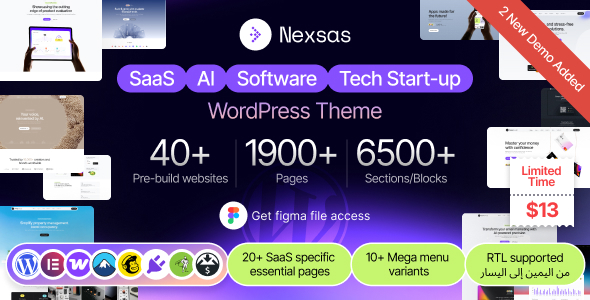 Nexsas | SaaS, Software, Startup WordPress Theme