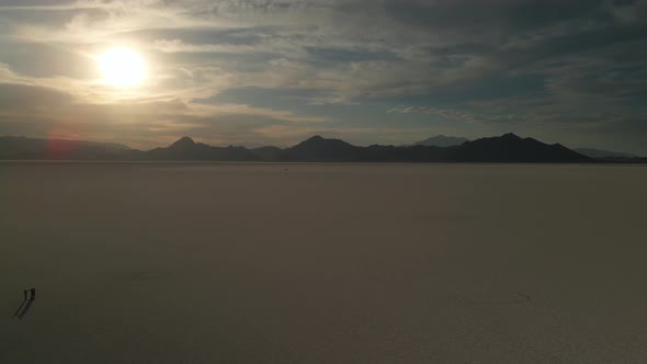 Isolated Drone Shots Over Bonneville Salt Flats