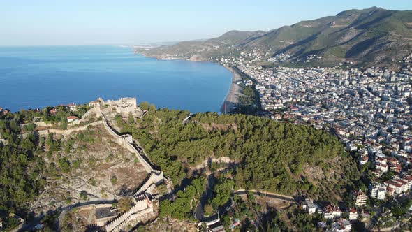 Aerial View Alanya Castle  Alanya Kalesi