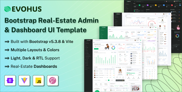 Evohus - Bootstrap Real-Estate Admin & Dashboard Template
