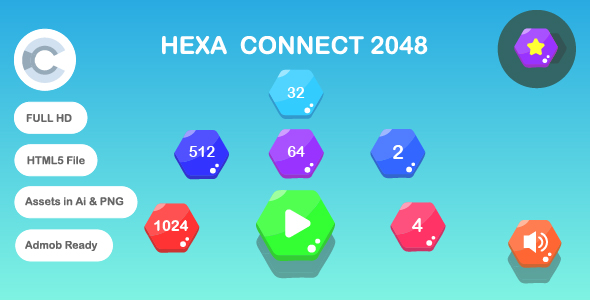 Hexa Connect 2048 | Construct 3