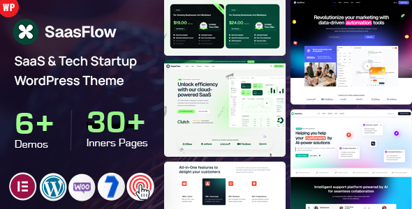 Saasflow - SaaS & Tech Startup WordPress Theme