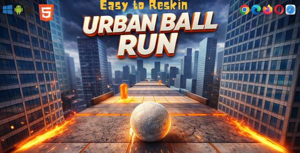 Urban Ball Run: 3D Endless Runner - HTML5 Game for Website |  Easy Reskin