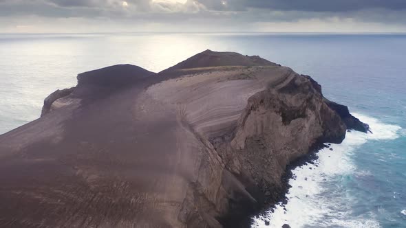 Aerial View of the Island Surrounded with the Faial Channel