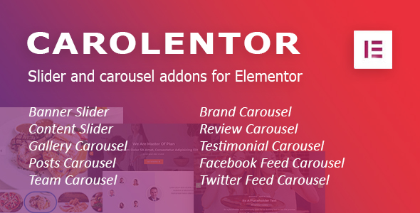 Carolentor: Advanced slider and carousel addons for Elementor WordPress plugin