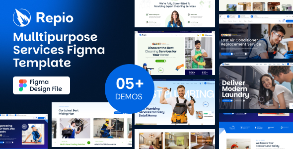 Repio - Handyman Multipurpose Repairing Services Figma UI Template