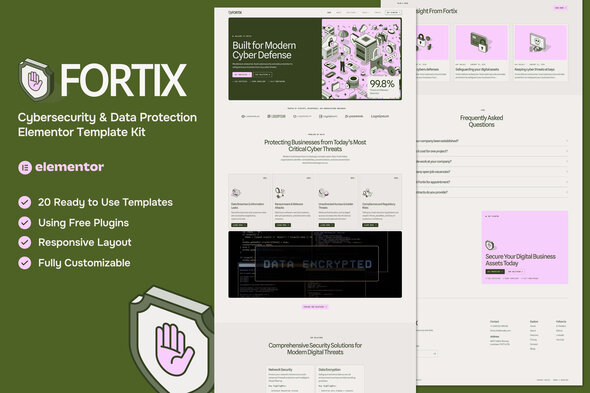 Fortix - Cybersecurity & Data Protection Elementor Template Kit