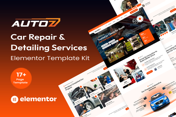 Autoz - Car Repair & Detailing Services Elementor Template Kit