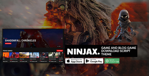 ninjax – Game and Blog / Game Download script Theme