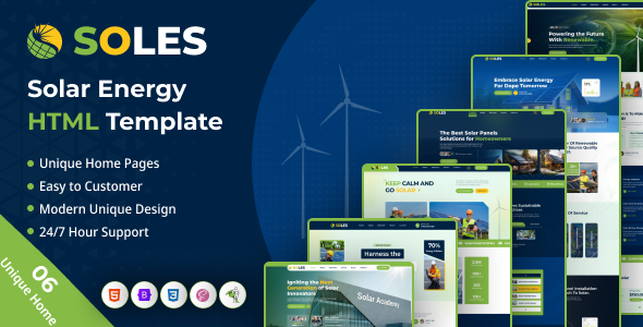 Soles - Solar Panel Installation & Maintenance Html Template