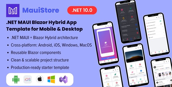 MauiStore – .NET MAUI Blazor Hybrid App Template for Mobile & Desktop
