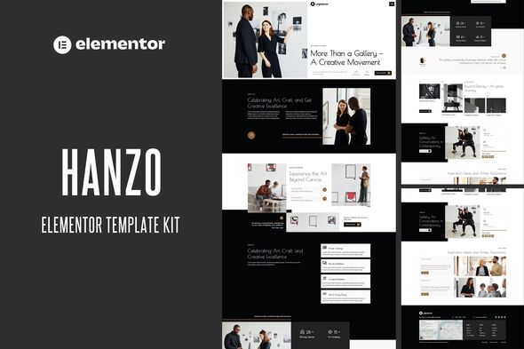 Hanzo - Modern Art Gallery & Museum Elementor Template Kit