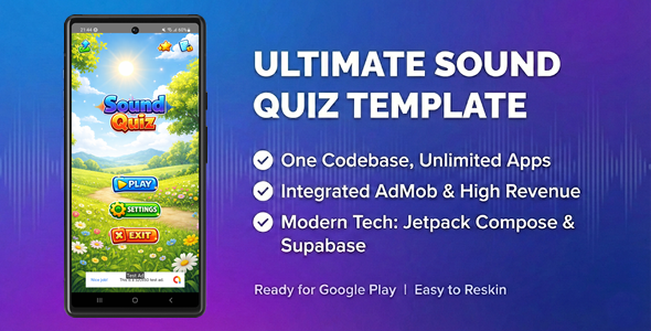 Guess the Sound - Ultimate Quiz App Factory | Jetpack Compose, Supabase & AdMob