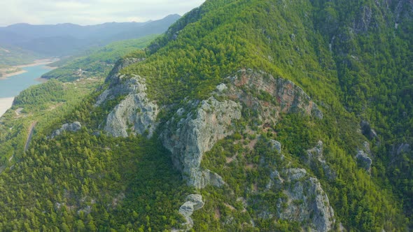 Mountain Panoramic Landscape of Valley Dimcay Near of Alanya Antalya District Turkey