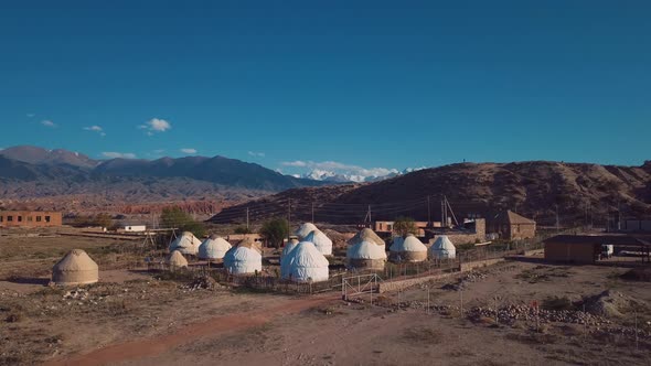 Yurts In Traditional Kyrgyz Style, Issyk Kul Lake