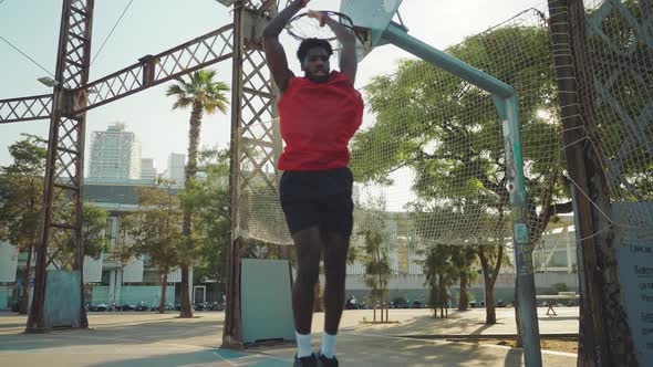 street basketball game outdoor.