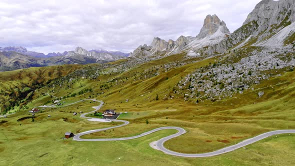 Aerial View of Curvy Road