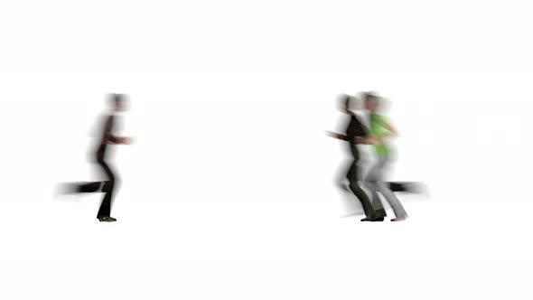 Blur Crowd of People Run for Healthy Lifestyle Design on White Background