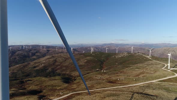 Wind Turbines, Renewable Energy on a Green Hill