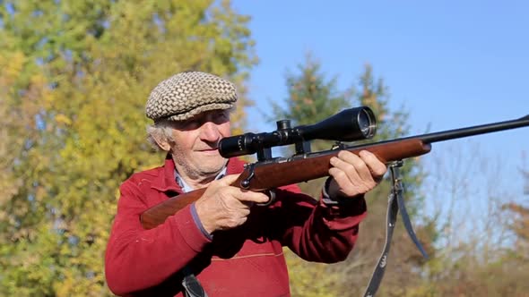 Senior Hunter with Shotgun Sniper