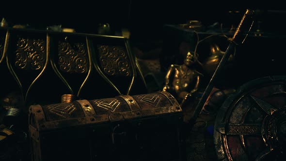 Jewels and Gold Coins in the Dark alt