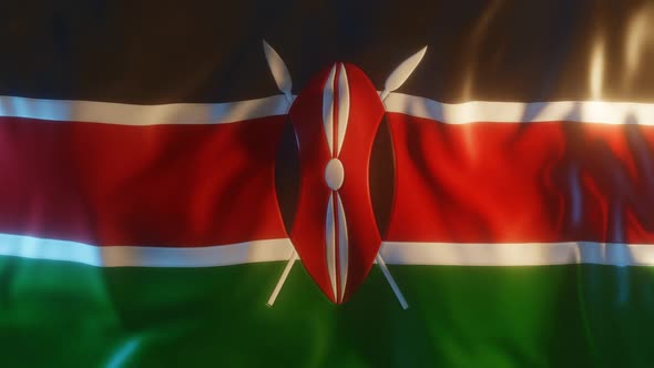 Kenya Flag with Edge Bump