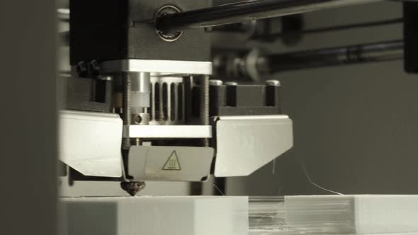 Technology. The Work of a Three-dimensional Printer. 3D Printer During Printing Close-up. Process of