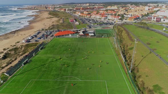 Soccer Match Aerial View