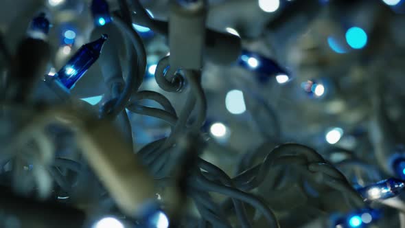 Cinematic, Rotating Shot of ornamental Christmas lights - CHRISTMAS 027