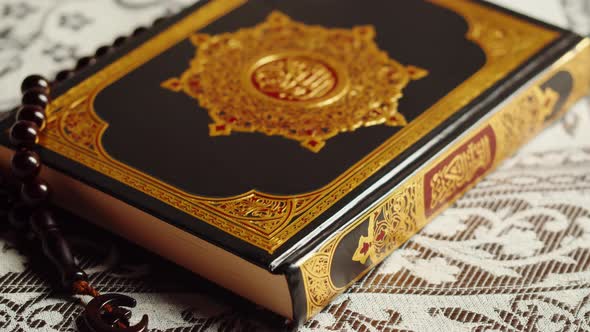 Quran Book Closeup Praying Islamic Religion